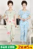 Trung và cũ tuổi cotton và bông lụa ngắn tay dịch vụ nhà có thể được đeo bên ngoài hai bộ của mẹ cotton lụa đồ ngủ của phụ nữ phù hợp với áo kiểu nữ đẹp Bộ Pajama
