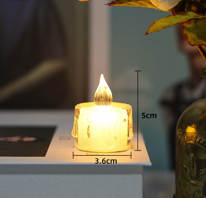 LED electronic candle lamp with built-in button battery, camping, picnic, party, proposal, birthday party decoration light Item Picture