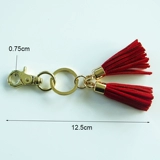 Красный брелок с кисточками, сумка, упаковка, золотая подвеска, аксессуар