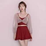 Раздельный купальник, лонгслив, популярно в интернете, подходит для подростков, изысканный стиль