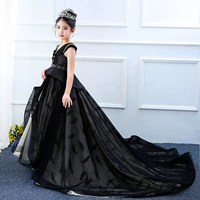 Váy trẻ em váy công chúa váy cô gái trailing wedding hiện costumes mô hình trình diễn đàn piano buổi tối ăn mặc phong cách mới quần áo phù rể cho bé trai