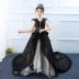 Váy trẻ em váy công chúa váy cô gái trailing wedding hiện costumes mô hình trình diễn đàn piano buổi tối ăn mặc phong cách mới quần áo phù rể cho bé trai Váy trẻ em