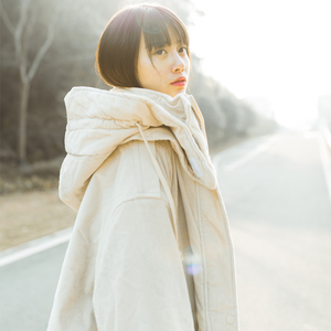 Nhật bản ban đầu dài dày cộng với nhung ấm áo khoác mùa đông dài tay trùm đầu lỏng lẻo bf vải to sợi áo khoác nữ