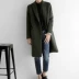 Áo khoác len nam màu be Hàn Quốc mùa thu đông thời trang thanh niên lỏng cashmere trench coat áo len dài