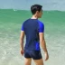 Áo tắm nam ngắn tay áo sơ mi dài tay năm quần chống nắng nhanh khô nhanh kích thước lớn phù hợp với đồ bơi nam - Nam bơi đầm quần bơi nam shopee Nam bơi đầm
