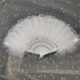 Вентилятор белого кружевного перья (одиночная сторона)