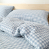 Nhật bản phong cách cotton linen lưới nhỏ rửa sạch bông đơn giản ba hoặc bốn bộ cotton quilt cover màu rắn tấm ga trải giường 笠 bộ đồ giường Bộ đồ giường bốn mảnh