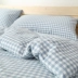 Nhật bản phong cách cotton linen lưới nhỏ rửa sạch bông đơn giản ba hoặc bốn bộ cotton quilt cover màu rắn tấm ga trải giường 笠 bộ đồ giường