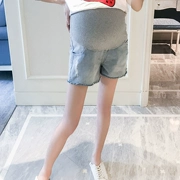 Bà bầu nâng bụng quần short denim mùa hè mặc quần bà bầu thời trang 2019 mới mẹ bầu bà bầu mùa hè quần nóng - Phụ nữ mang thai quần / quần bụng