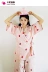 Tháng tám Gesang Nhật Bản-phong cách kimono đồ ngủ của phụ nữ mùa xuân và mùa thu bông gạc ngắn tay dịch vụ nhà mùa hè của trẻ em cha mẹ và con phù hợp với áo ngủ mùa đông Cha mẹ và con