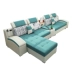 Giúp phòng khách sofa sofa vải căn hộ nhỏ rửa Bốn-bit lưu trữ góc chaise ba chống vải dùng một lần - Ghế sô pha