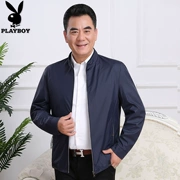 Playboy mùa xuân áo khoác nam mỏng áo trung niên kinh doanh bình thường cổ áo sơ mi cha trung niên