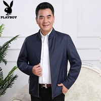Playboy mùa xuân áo khoác nam mỏng áo trung niên kinh doanh bình thường cổ áo sơ mi cha trung niên bomber nam
