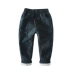 Quần jean bé trai cộng với quần cotton đôi ấm áp mùa đông và mùa đông hoang dã quần áo trẻ em quần jeans dày 3 - Quần jean