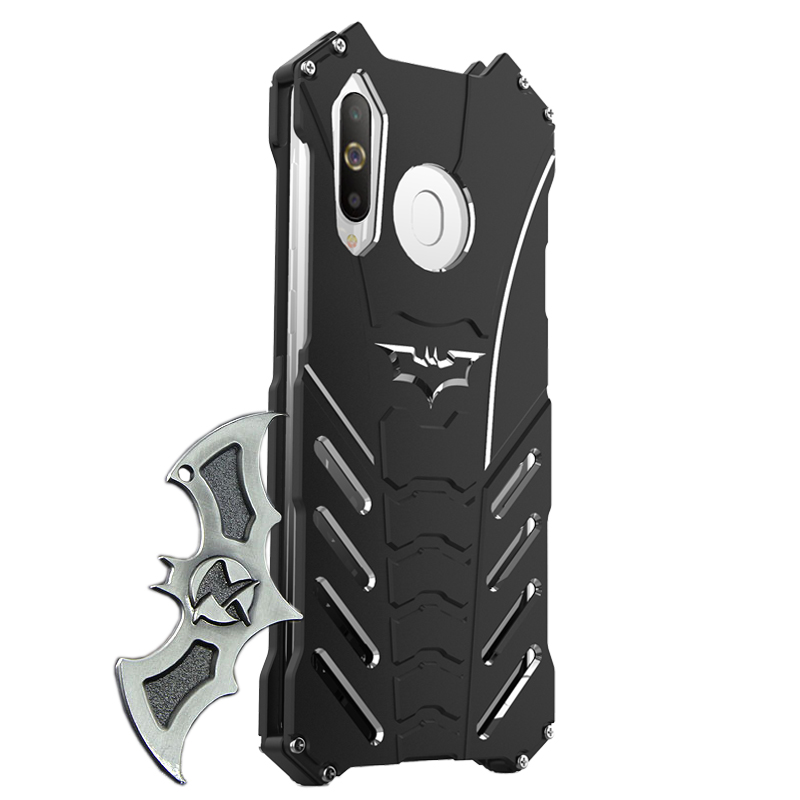 R-Just Batman Shockproof Aluminum Shell Metal Case with Custom Batarang Stent for Samsung Galaxy A8s