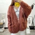 2017 mùa thu mới của Hàn Quốc phiên bản của một phần ngắn của lỏng dòng dày phụ nữ áo nịt áo khoác sinh viên dày Cable Knit Sweater - Áo len Áo len