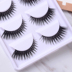 Eye-đuôi dài lông mi giả giai đoạn trang điểm thực tế dày cứng cuống hai mí mắt năm cặp mi giả nam châm Lông mi giả
