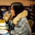 Quần áo denim nữ 2019 mới mùa đông lông cổ áo dày cộng với nhung thêu phiên bản Hàn Quốc của áo khoác ngắn hoang dã hoang dã - Bông