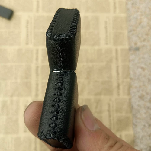 Зажигалка, черный универсальный кожаный защитный чехол ручной работы, из натуральной кожи