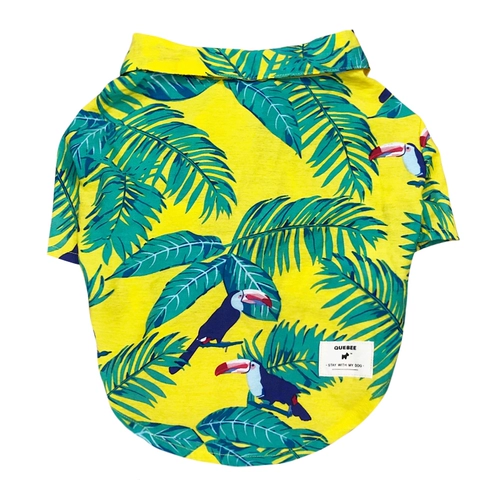 QB自制狗狗衣服春夏装薄款夏威夷风花衬衫雪纳瑞法斗泰迪博美衣服