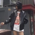 Mùa thu mới của Hàn Quốc ulzzang phong cách Harajuku bf Hàn Quốc PU da xe máy quần áo loose áo khoác sinh viên nữ triều áo khoác da nữ cá tính Quần áo da