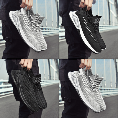 潮鞋子春夏季男2021新款网面单鞋透气休闲运动鞋防臭爆款百搭男鞋