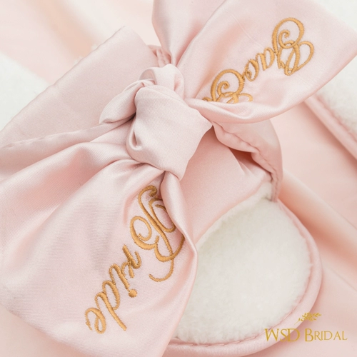 Невеста WSD Bridal Creative Smart Ceremony Miss Custom Вышитый розовый подарок весна и летние свадебные тапочки