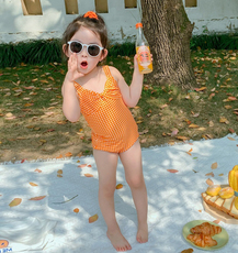 Купальный костюм / плавки 女童泳衣女宝宝游泳衣女连体仙女范温泉泳装2021新款夏潮中小儿童