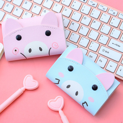 韩国小清新多卡位卡包银行卡卡包女小巧可爱小猪卡片包信用卡卡包