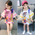 Trẻ em mặc cô gái 2018 mùa hè mới thời trang trẻ em nước ngoài của ngắn tay T-Shirt ăn mặc giản dị trẻ em vừa váy Váy