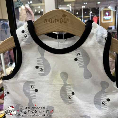 Теперь скидка. Моаймолн Сяоюн Дуо Корейская Детская Детская одежда приобрела СИА ЧИСТОЧНАЯ Хлопта Клизное без рукавов NN32