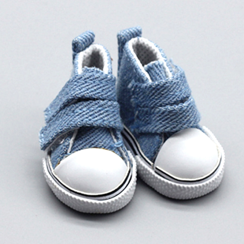 Denim Bucklegoods in stock 20cm Baby shoes 20 centimeter bjd  Accessories 5cm canvas shoe idol doll cotton doll parts