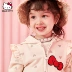 Hello kitty Quần áo trẻ em Hello Kitty 2019 mùa thu cô gái bằng gỗ trùm đầu áo khoác bé KT áo len cardigan - Áo khoác