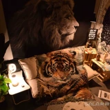 Лео, владеющий тигром, висящая ткань фоновая ткань стена одеяло одеяло для спальни общежития декоративная ткань комната для мальчиков