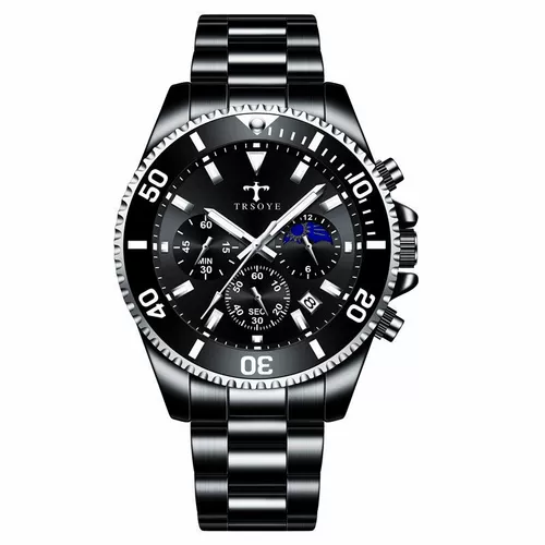 Trsoye New Brand Watch Normandy Water Ghost Steel Belt Водонепроницаемый календарь светящиеся деловые часы с тремя глазами с тремя глазами