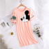 HelloKitty nightdress nữ mùa hè Hàn Quốc phiên bản của sinh viên mới cotton ngắn tay có thể mặc lỏng dài-đồ ngủ dài Đêm đầm
