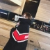 [Miss SASA] tùy chỉnh chữ màu đỏ quá khổ oversi dài Hàn Quốc phiên bản của bánh mì dịch vụ quần áo cotton áo khoác kaki lót lông nam Bông