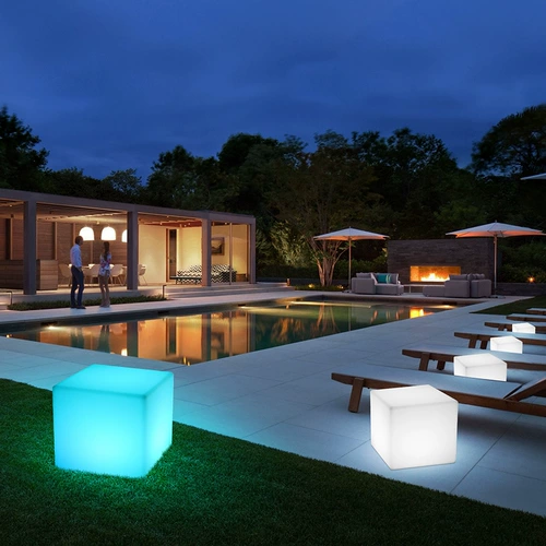 Светодиодный освещение куб -стул Creative Bar Ktv Стол открытый водонепроницаем