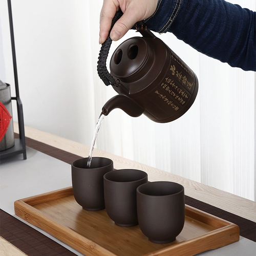 Yixing Zisha Tea Set Set Big -Lize -Capicity Liang Liang Pot Theory 1 Pot, 4 чашки чашек, простой чай, простое чайное устройство Home Hotel