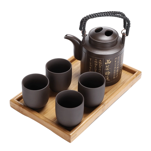 Yixing Zisha Tea Set Set Big -Lize -Capicity Liang Liang Pot Theory 1 Pot, 4 чашки чашек, простой чай, простое чайное устройство Home Hotel