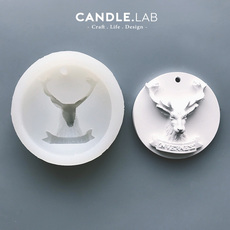 Ароматерапия DIY материалы/инструменты candle.lab | 圆形驯鹿挂件diy香薰石膏蜡烛扩香石手工硅胶模具16