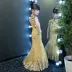 2018 màu sắc hình ảnh mới trẻ em ăn mặc vàng ren sexy mỏng đuôi cá váy dài chương trình sân khấu công chúa váy