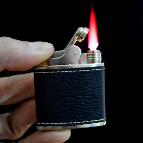 Креативная ретро маленькая ветрозащитная зажигалка, из натуральной кожи