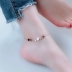 Thời trang Nhật Bản và Hàn Quốc vàng hồng vòng chân nữ đơn giản cá tính sinh viên hoang dã trang sức bằng thép titan nữ không phai chuỗi vòng chân - Vòng chân