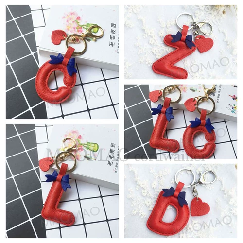 Брендовый брелок, кожаный аксессуар, мультяшная подвеска с буквами, делается под заказ