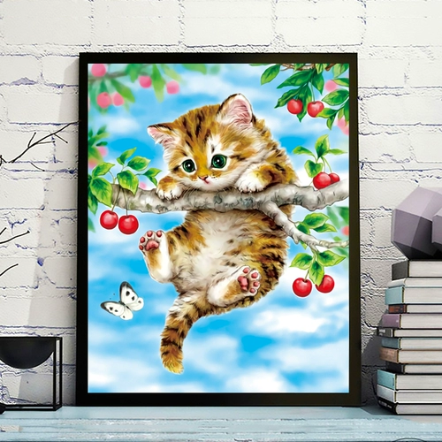 Cat Cross Stitch 2022 Новая линейная вышивка небольшие детали гостиная спальня ресторан детские животные слегка вышитые ручной