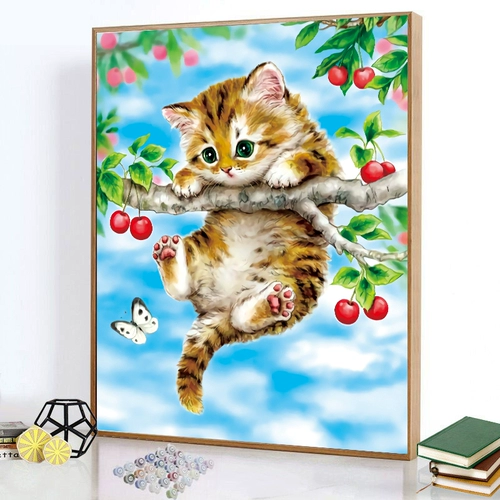 Cat Cross Stitch 2022 Новая линейная вышивка небольшие детали гостиная спальня ресторан детские животные слегка вышитые ручной