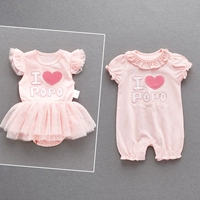 Тонкое детское боди для новорожденных, милая летняя одежда для принцессы, популярно в интернете, в западном стиле