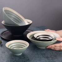 Японская посуда домашнего использования, большая супница, ручная роспись