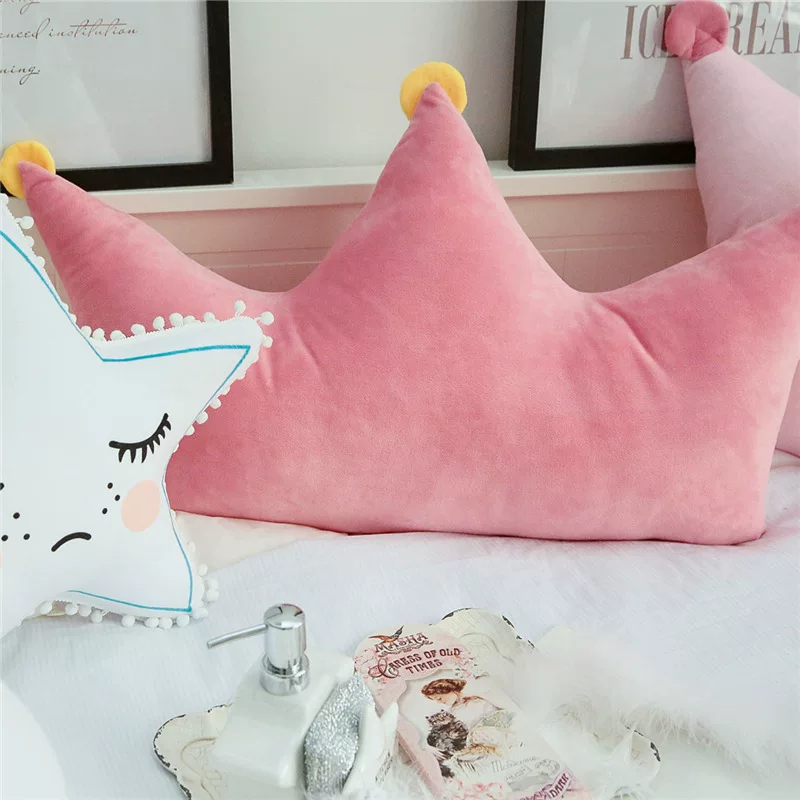 One thousand and one night, Dili Reba, the same pink three -dimensional crown big crown big pillow Ling Ling seven beds on the head of the bedside